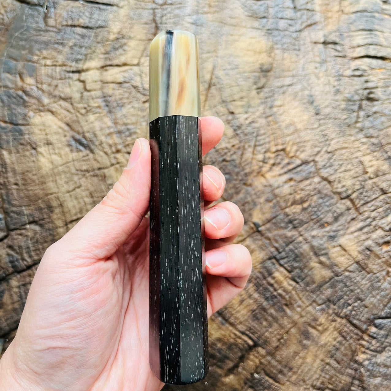 I- Black Rosewood Wa handle with white horn ferrule 145mm