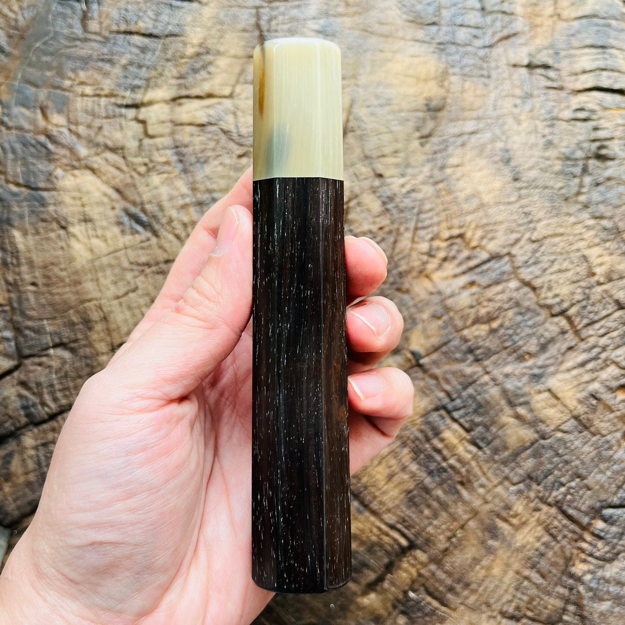 I- Black Rosewood Wa handle with white horn ferrule 145mm