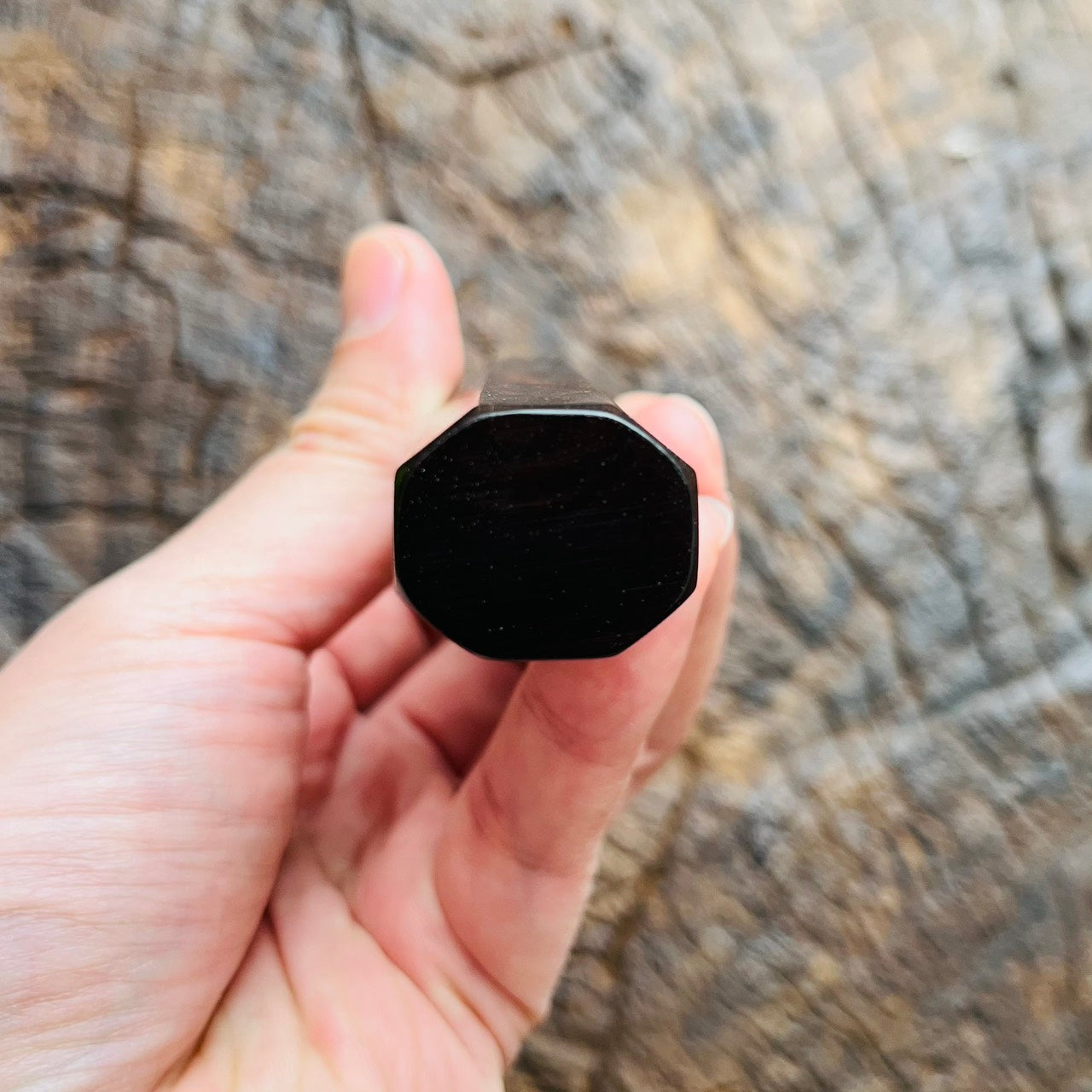 I- Siamese Rosewood Wa handle with marble horn ferrule 130mm for yana 180-210, Petty 150-180mm