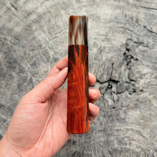 I - 11 Nice Black Red Siamese Rosewood Wa handle , marble horn Ferrule, 145 mm handle