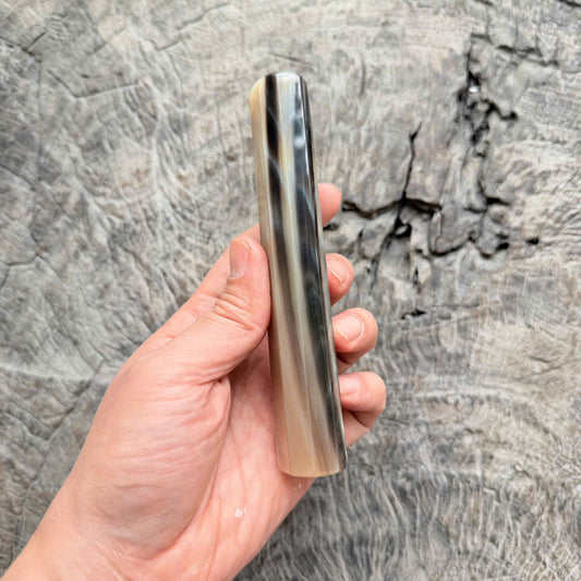 I - 5 Full Black White Horn Wa handle, Mono, 140 mm