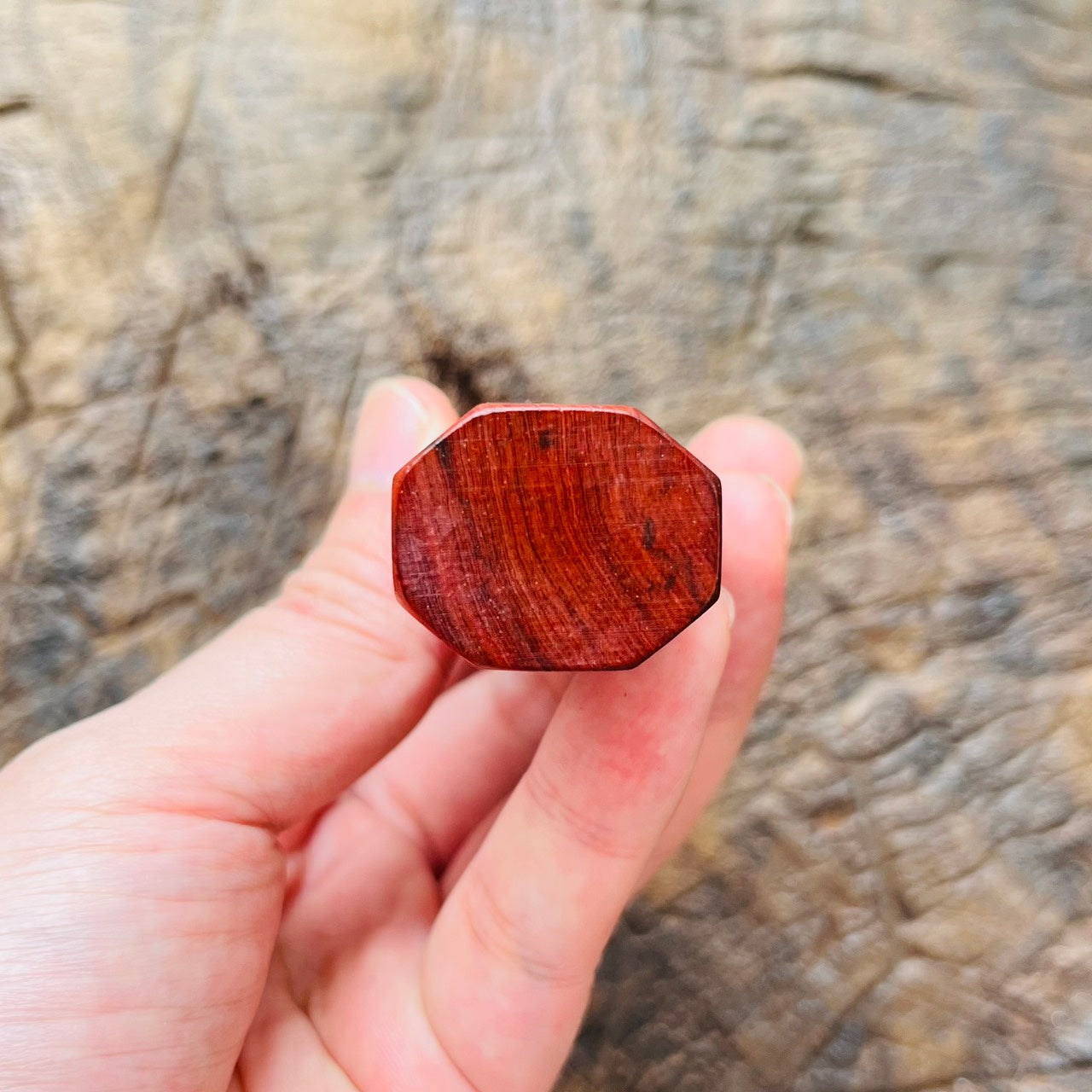 I-8 Curly Siamese Orange Rosewood Wa handle with white horn ferrule - 145mm