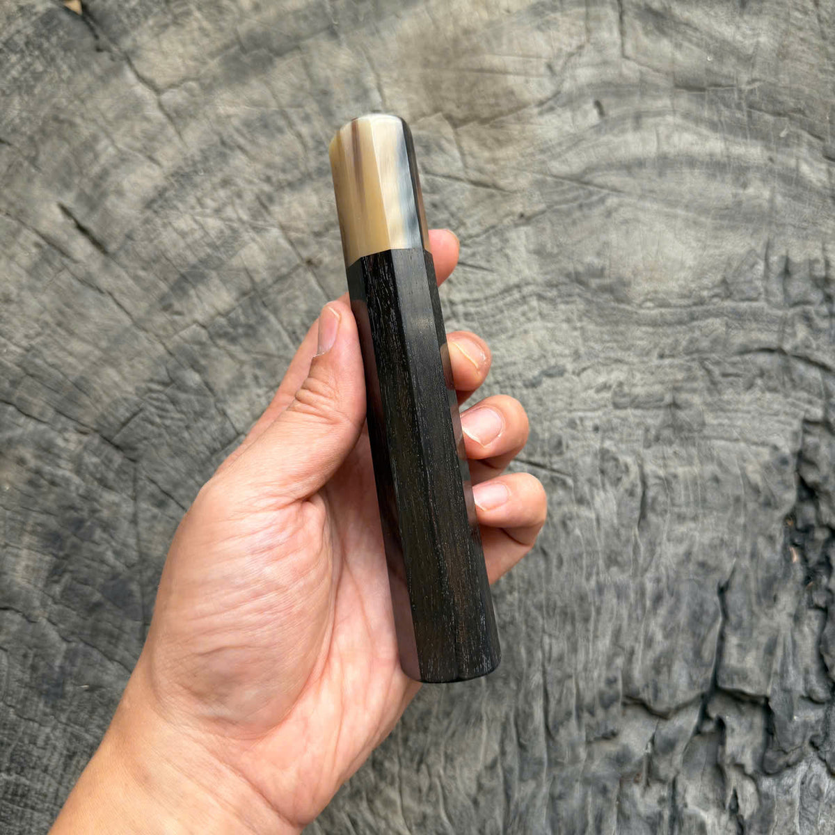I -66 Black Siamese Rosewood Wa handle, Marble horn ferrule, 145 mm handle