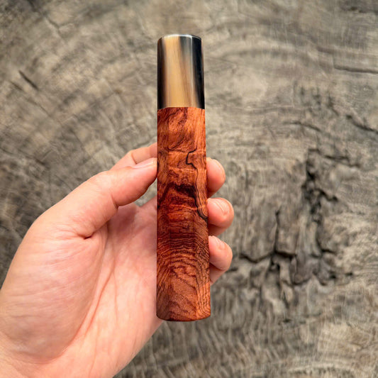 I -5 Burl Rosewood Wa handle, Marble horn ferrule, 140 mm handle