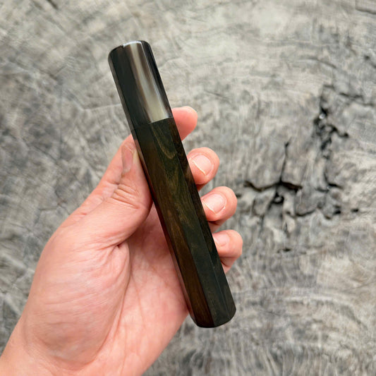 I - 11 Grained Ebony Wa handle, Black white horn Ferrule , 140mm handle