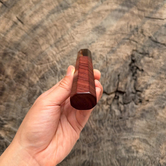 I - 16 Purple Rosewood Wa handle, Horizontal grain, Marble horn ferrule, 140 mm handle