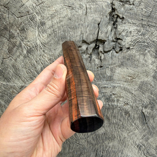 I - Rare Micro Curly Siamese Rosewood Wa handle, Mono - 140 mm