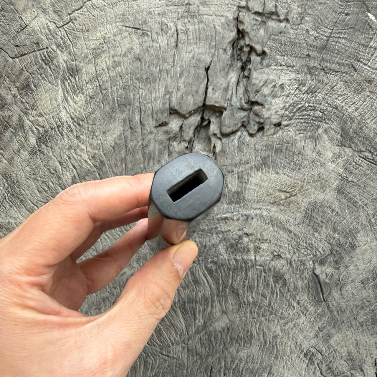 I - Rare Micro Curly Siamese Rosewood Wa handle, Mono - 140 mm