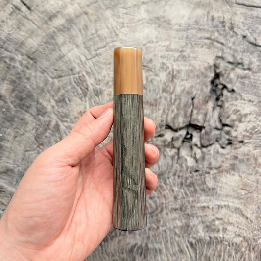 I - 4 Bog oak Wa handle, Marble horn ferrule, 140mm