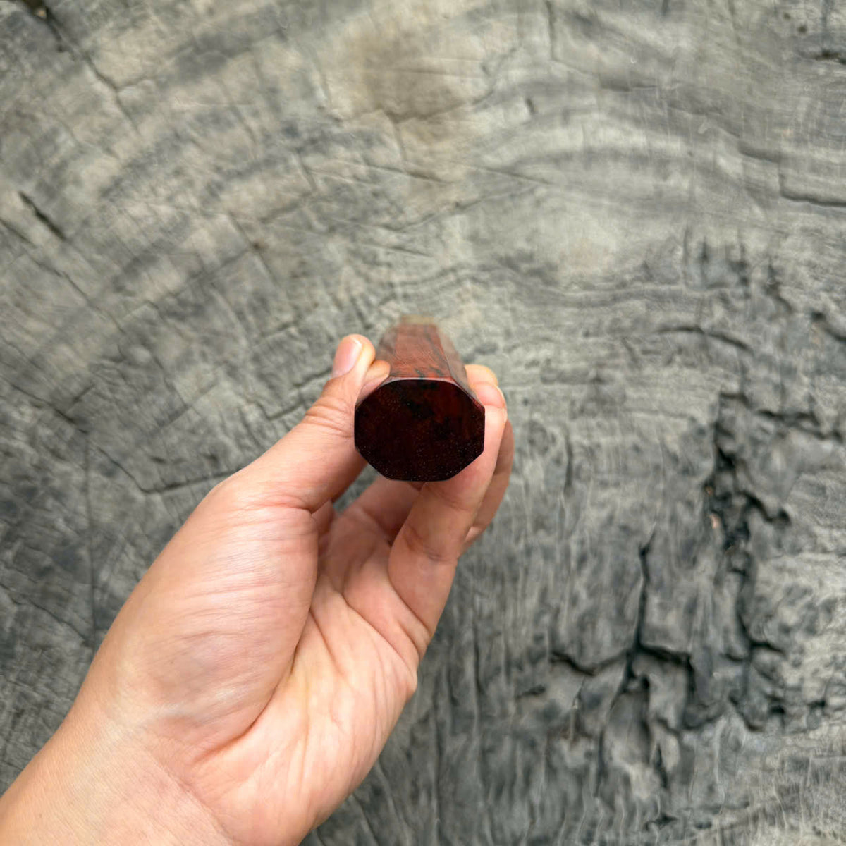 I -60 Orange Siamese Rosewood Wa handle, Marble horn ferrule, 145 mm handle