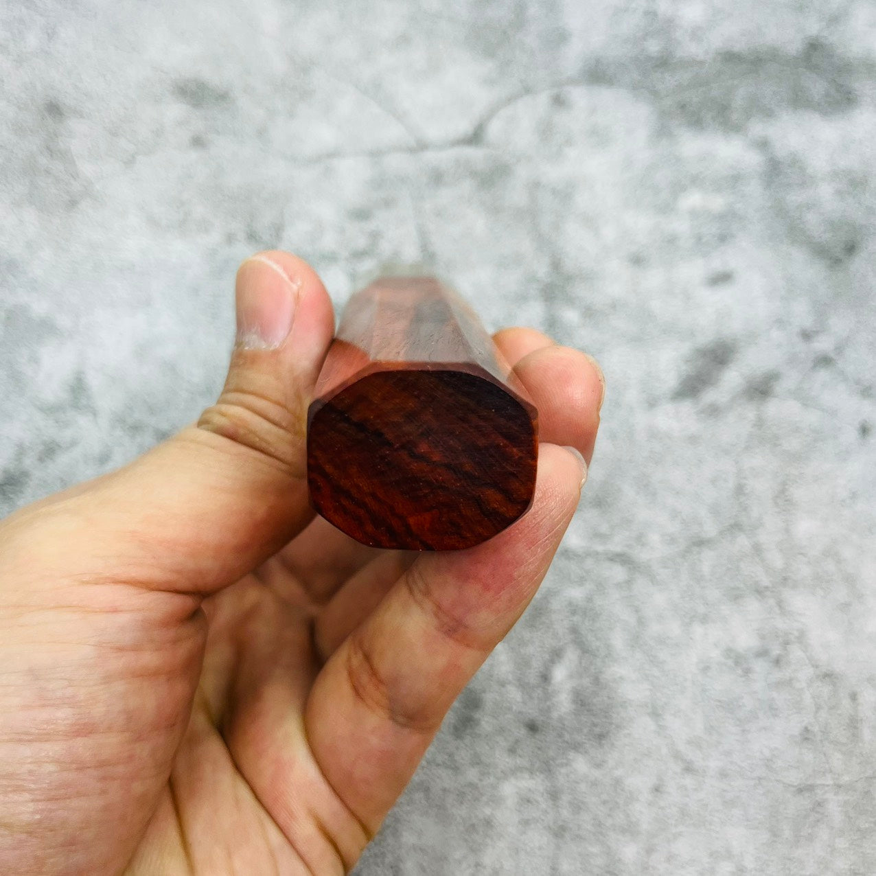 I- 7 Orange Siamese Rosewood Wa handle with marble horn ferrule, 130mm