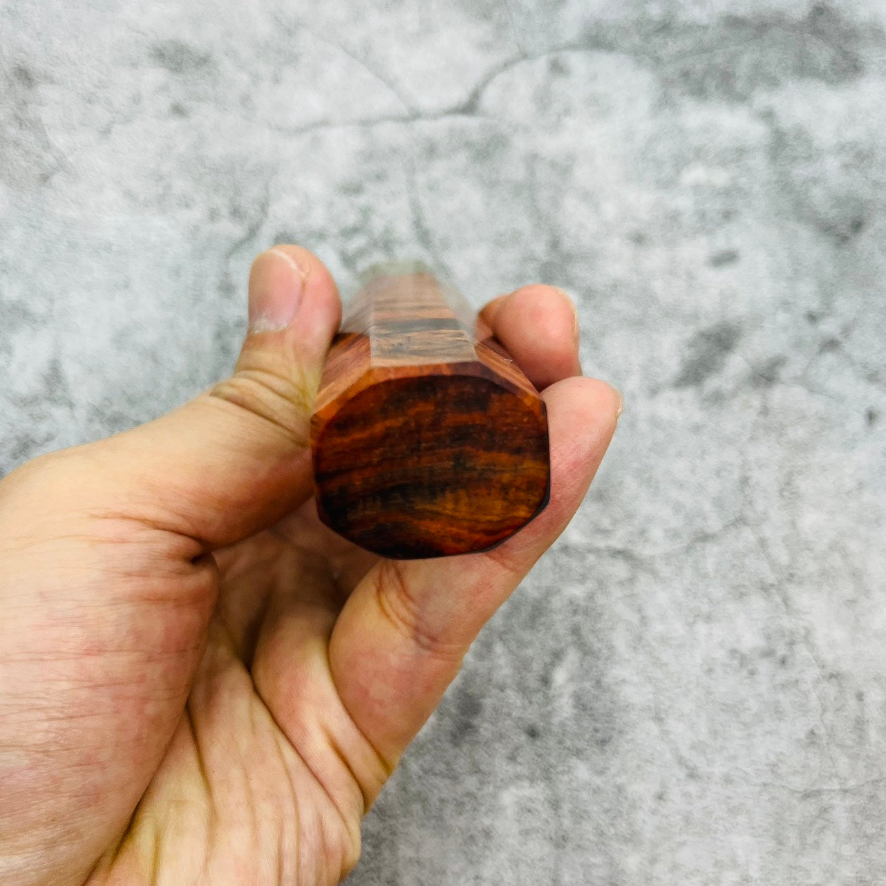 I- 2 Burl Siamese Rosewood Wa handle with marble horn ferrule - 140mm