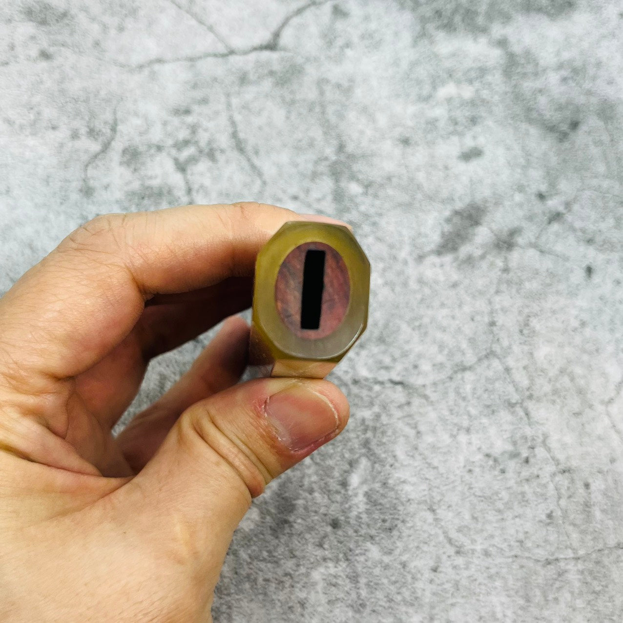 I- 11 Orange Siamese Rosewood Wa handle with marble horn ferrule - 140mm