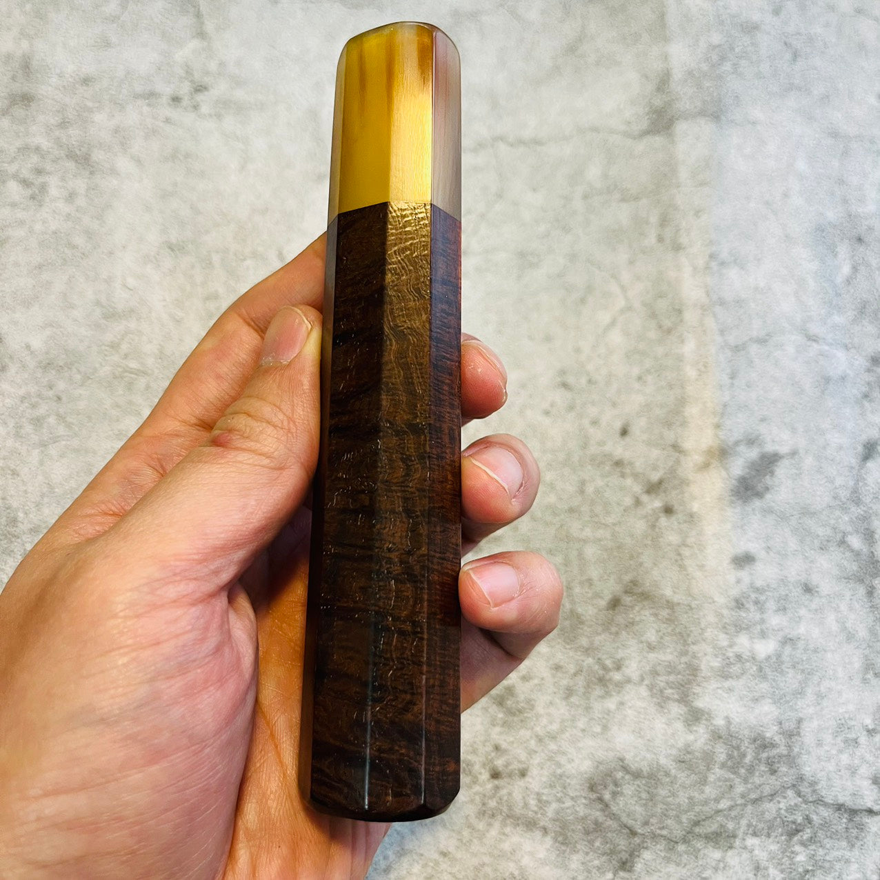 I-3 Special Curly Siamese Rosewood Wa handle with marble horn ferrule 135mm