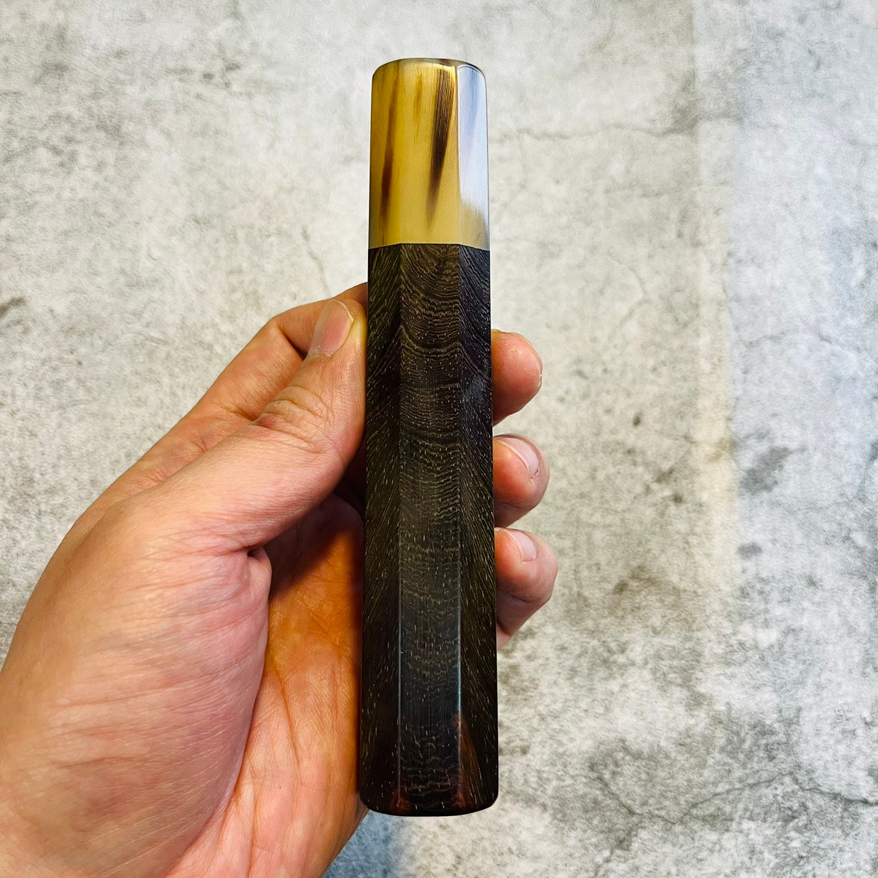 I- 6 Siamese Rosewood Wa handle with marble cream horn ferrule - 140mm