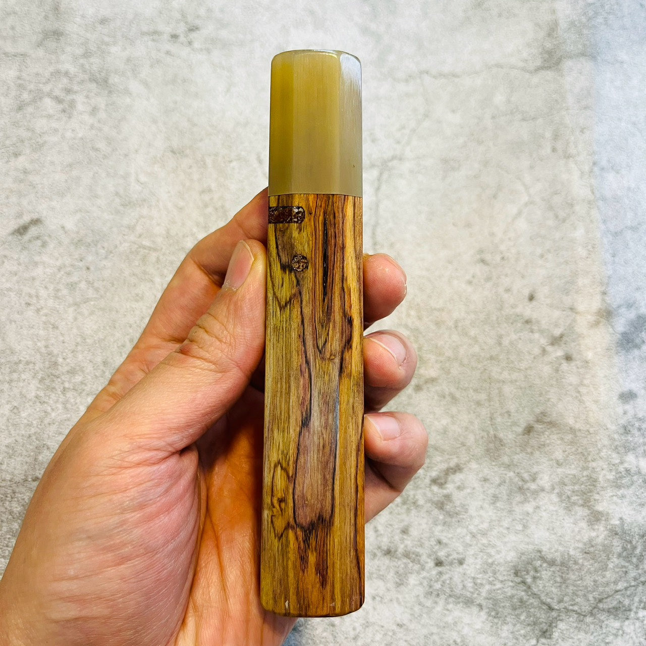 I-Huanghuali wood Wa handle with marble horn ferrule 135mm