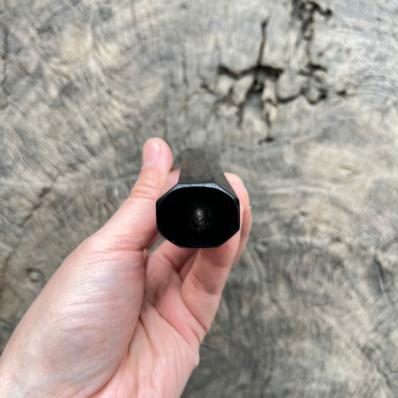 I - 3 Black Siam Rosewood Wa handle, black horn ferrule, end cap - 140mm