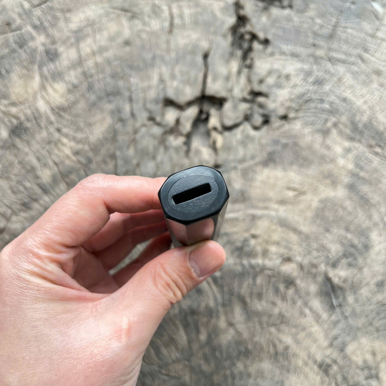 I - 4 Black curly Siam Rosewood Wa handle, black horn ferrule, end cap - 140mm