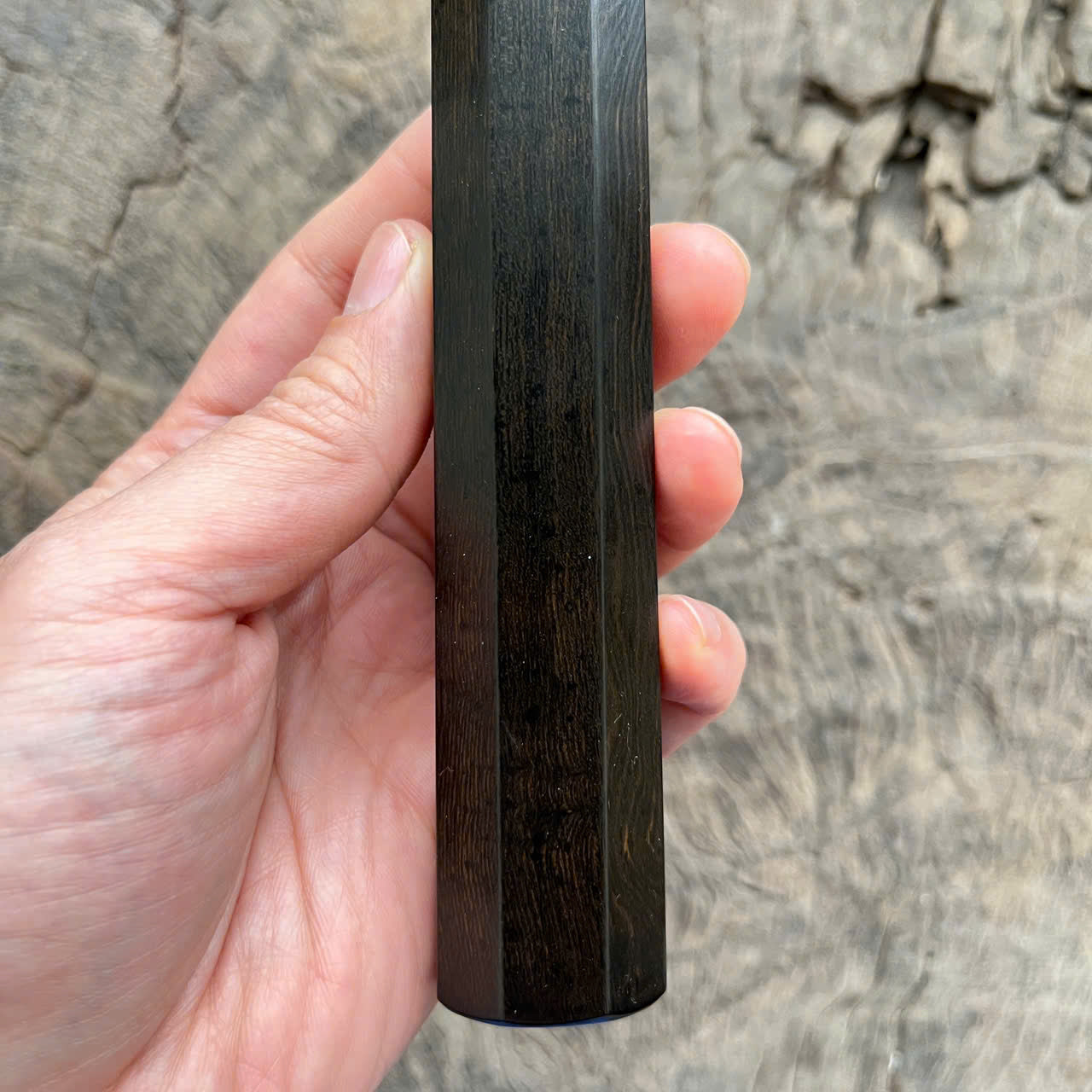 I - Nice Tight Grain Ebony Wa handle, Mono - 145mm
