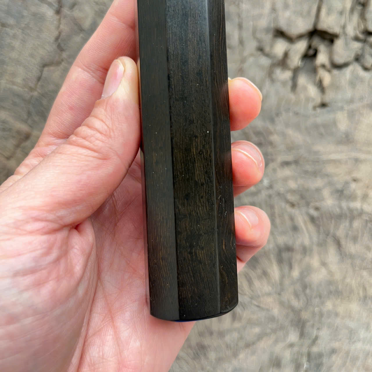 I - Nice Tight Grain Ebony Wa handle, Mono - 145mm