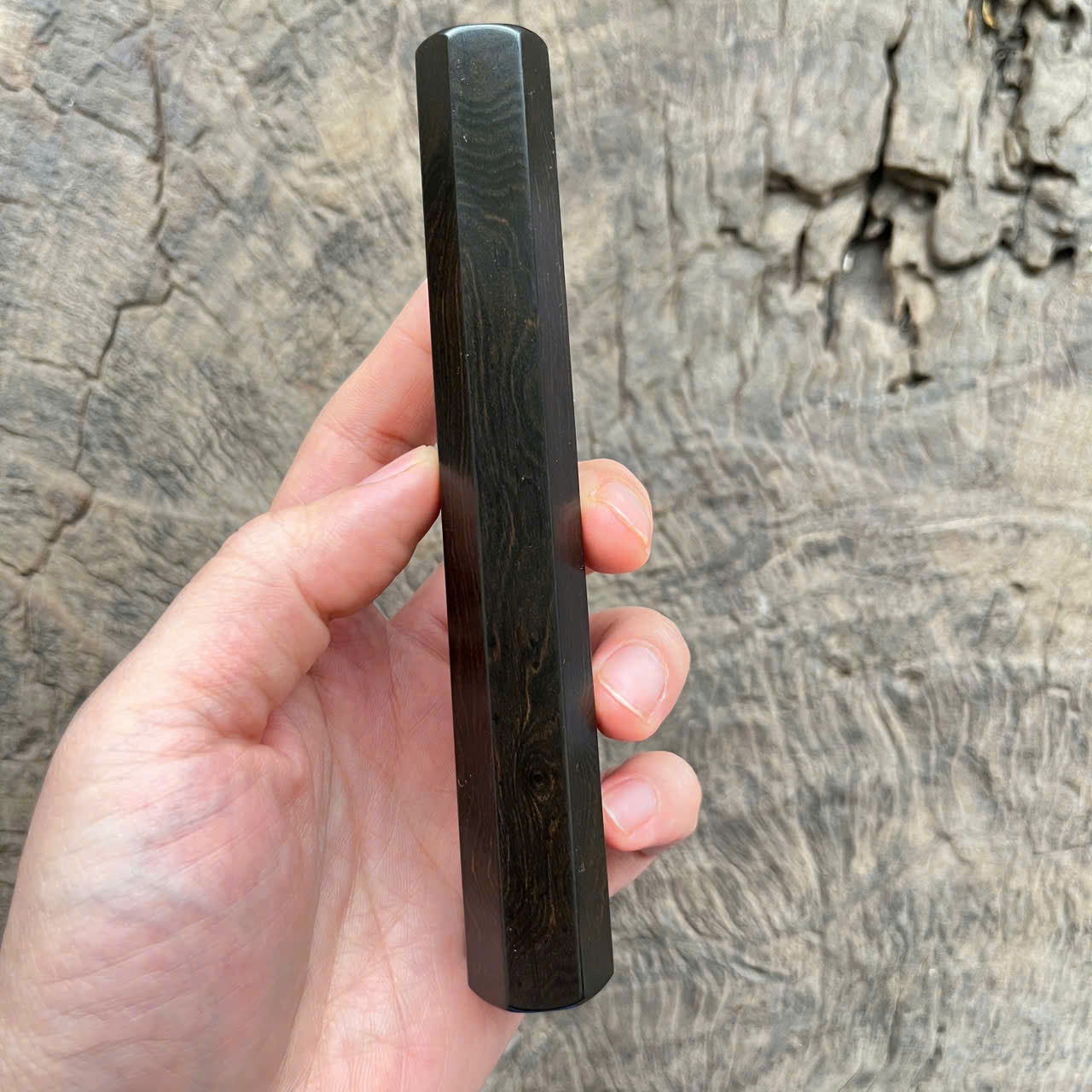 I - Nice Tight Grain Ebony Wa handle, Mono - 145mm