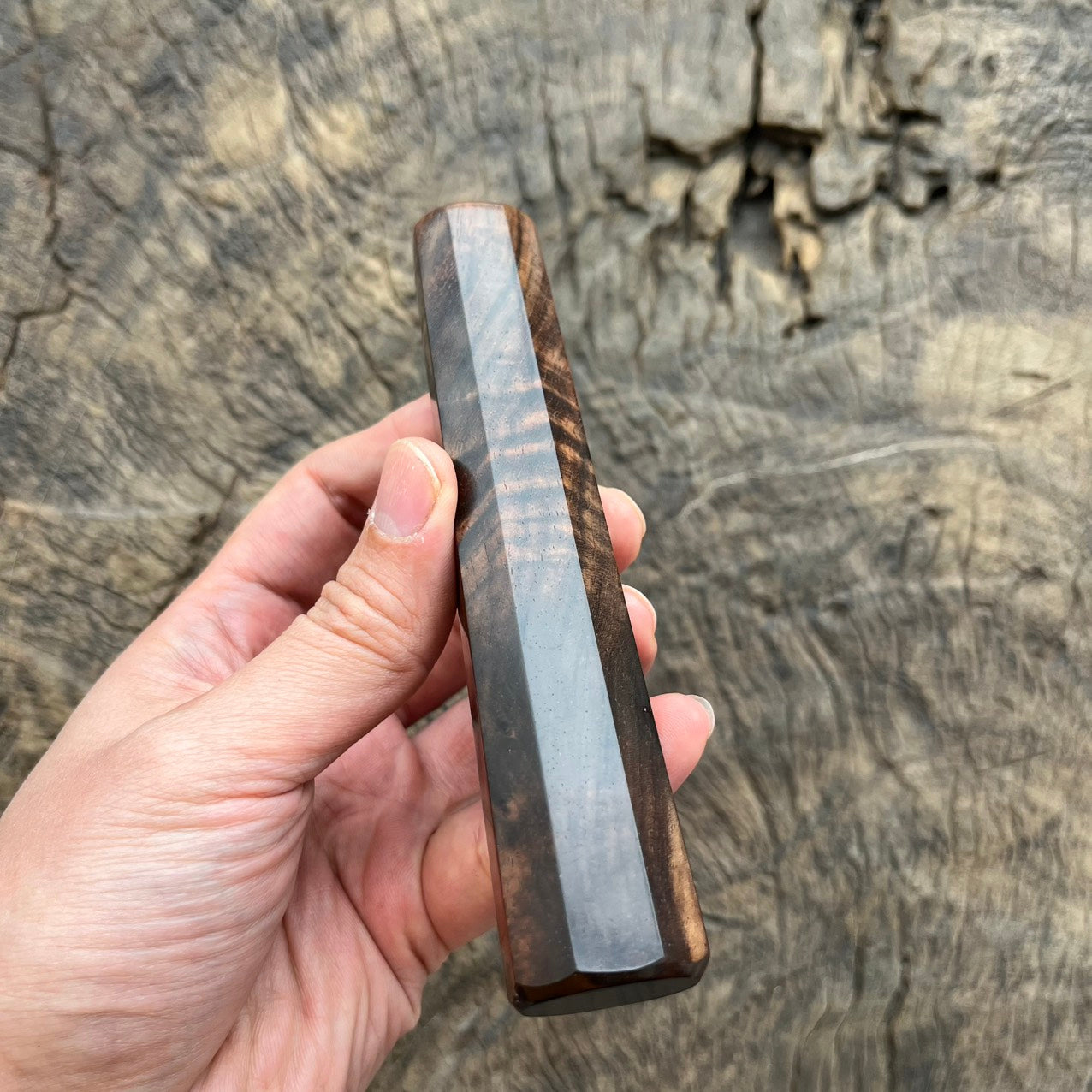 I- 1 Black curly Siam Rosewood Wa handle, Mono - 135mm