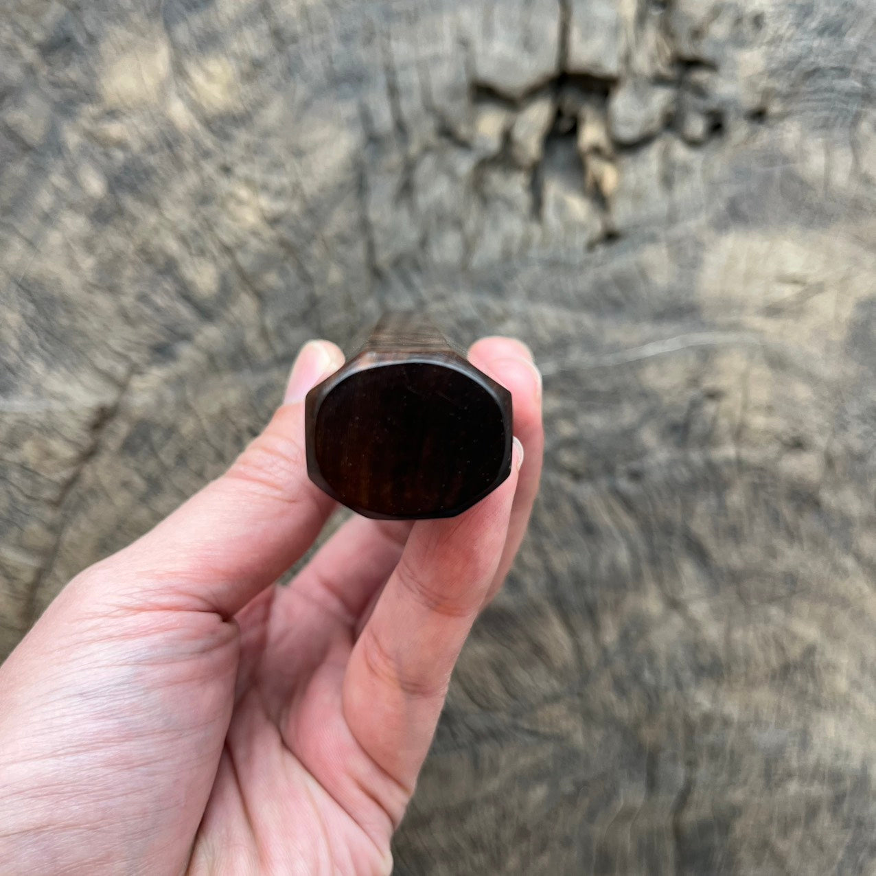 I- 1 Black curly Siam Rosewood Wa handle, Mono - 135mm