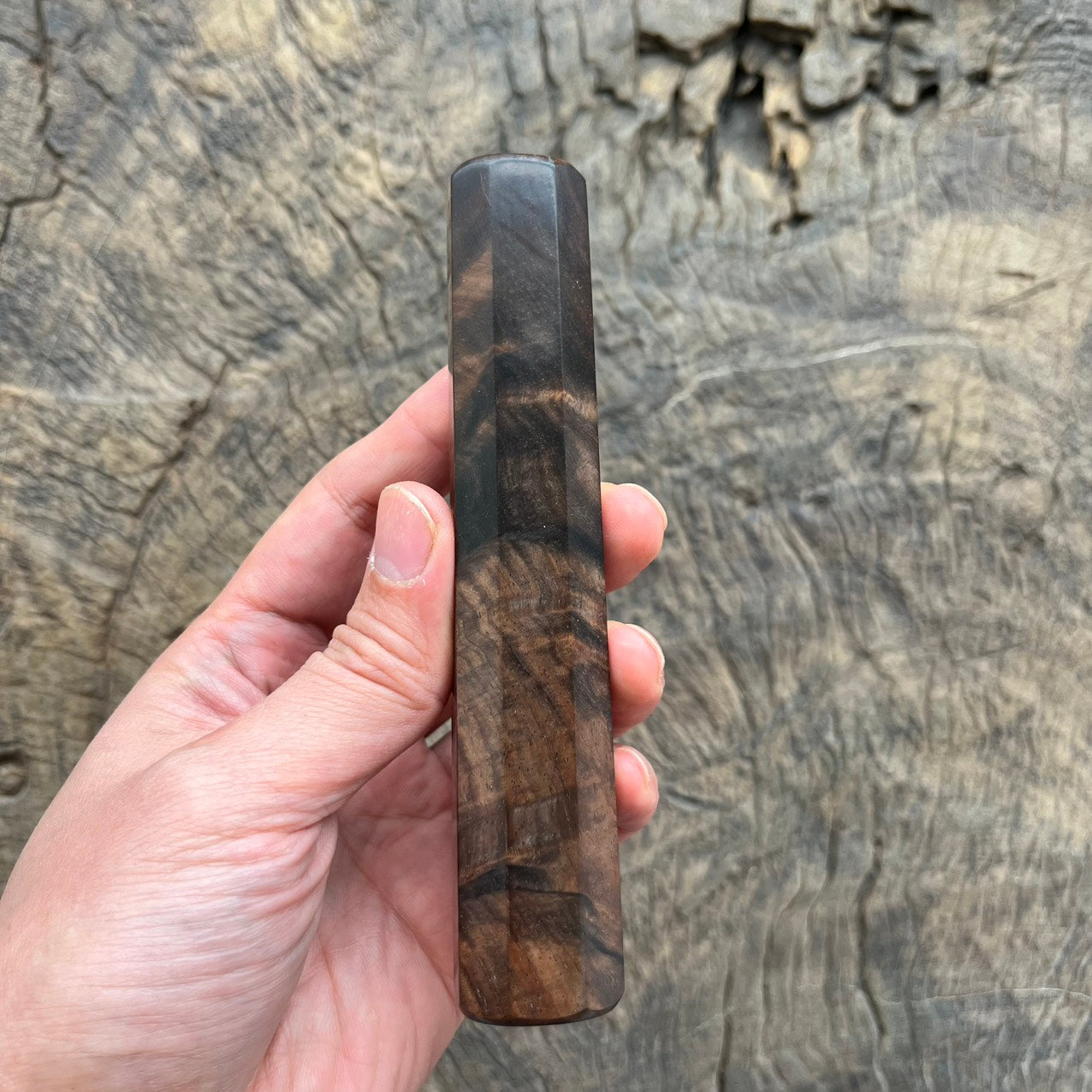 I- 3 Black curly Siam Rosewood Wa handle, Mono - 135mm