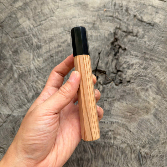 I - 15 Japanese Cedar Wa handle, Black Horn Ferrule, 140mm handle