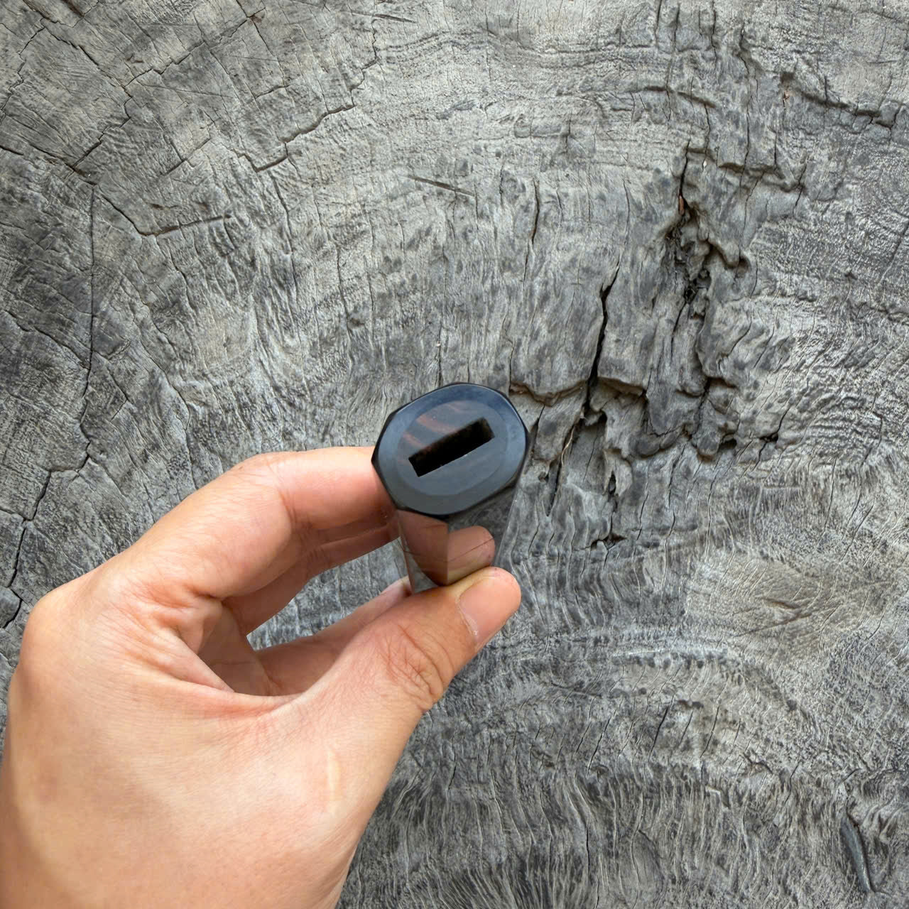 I -18 Nice Madagascar Ebony Wa handle, Black Horn Ferrule, 140mm handle