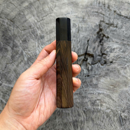 I -18 Nice Madagascar Ebony Wa handle, Black Horn Ferrule, 140mm handle