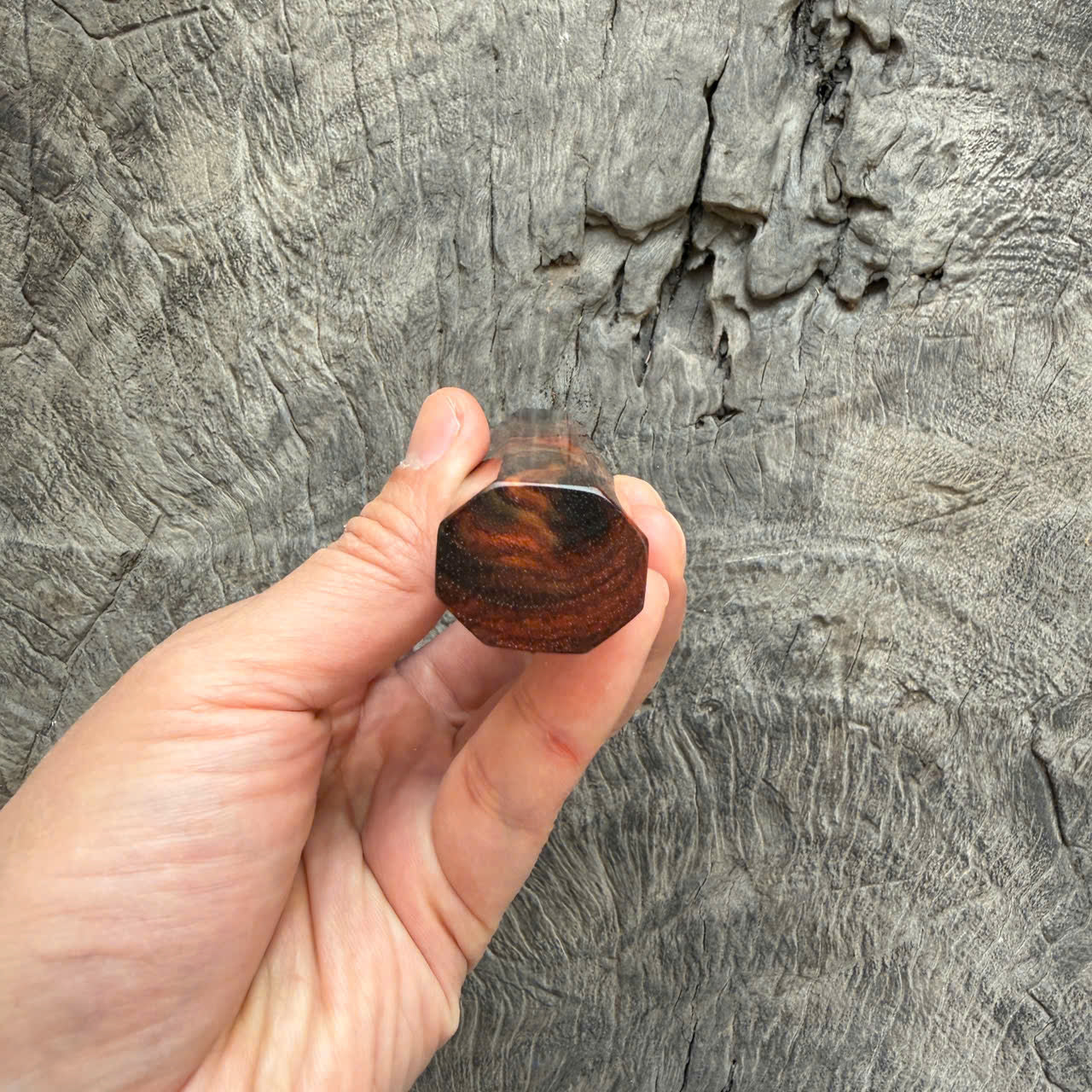 I - 31 Curly Siamese Rosewood Wa handle, Mono- 130mm