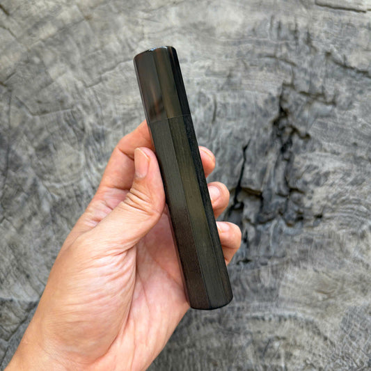 I- 22 Black Ebony Wa handle, Super Dark Marble Horn Ferrule, 135mm handle