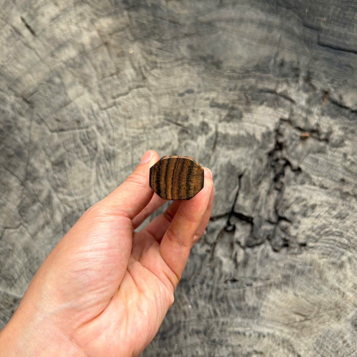 I - 5 Bocote Wa handle, Dark Marble horn ferrule, 140mm handle