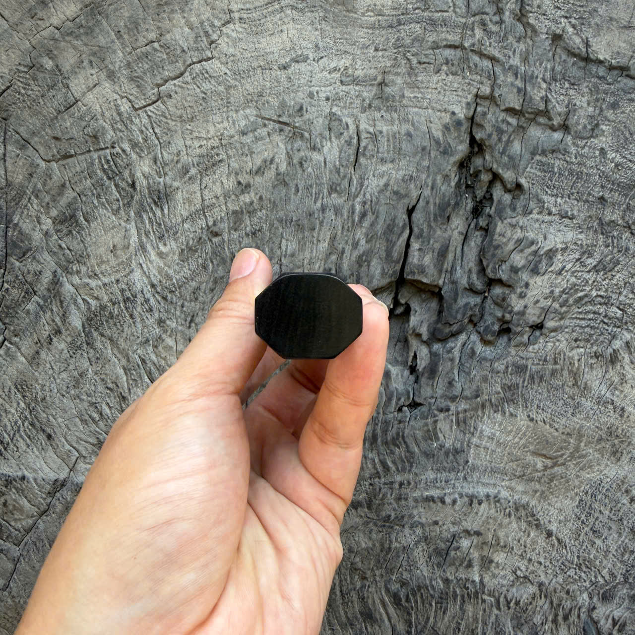I- 22 Black Ebony Wa handle, Super Dark Marble Horn Ferrule, 135mm handle