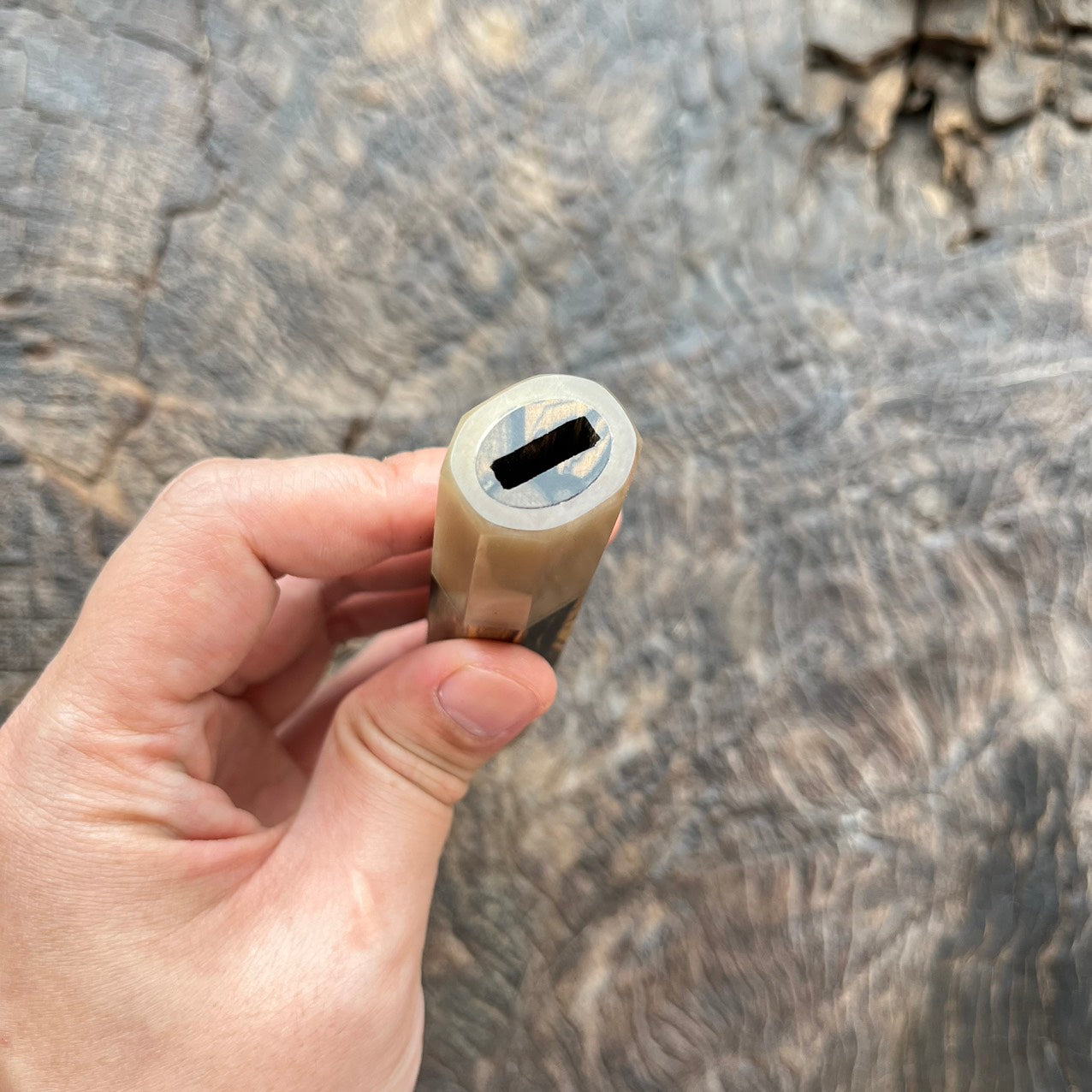 I - 2 Black white Ebony Wa handle with white horn - 140mm