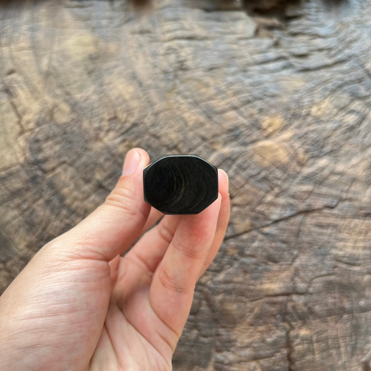 I- 8 Ebony Wa handle with marble horn - 130mm