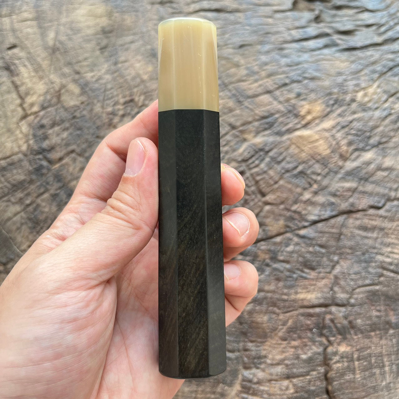 I- 8 Ebony Wa handle with marble horn - 130mm