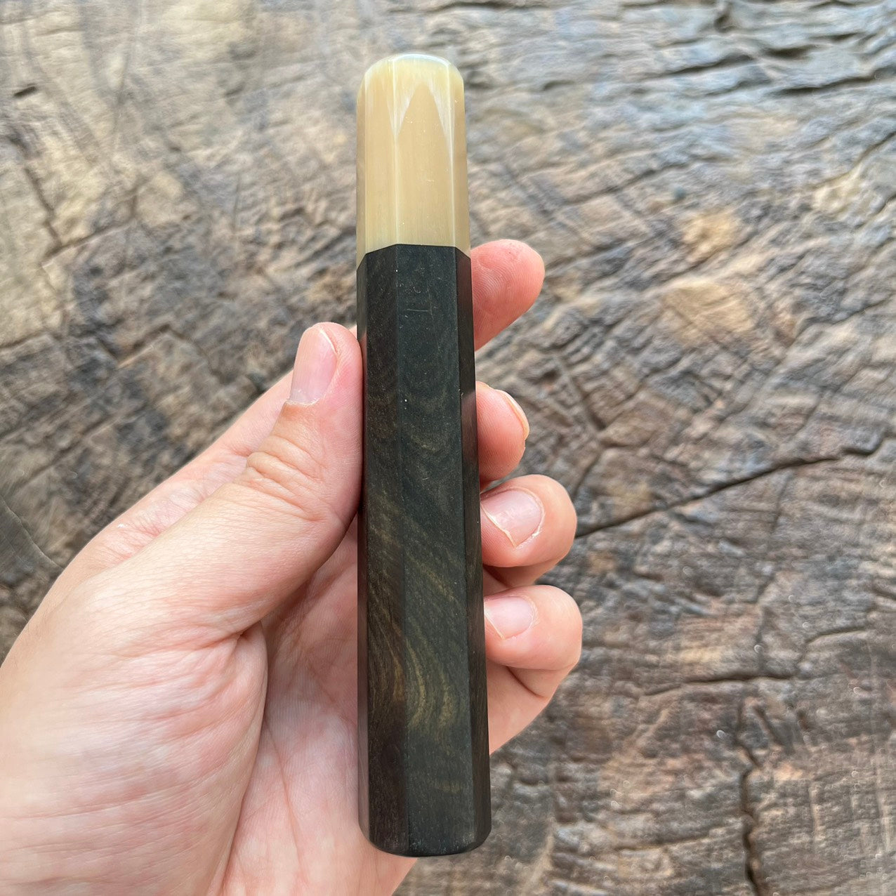 I- 8 Ebony Wa handle with marble horn - 130mm