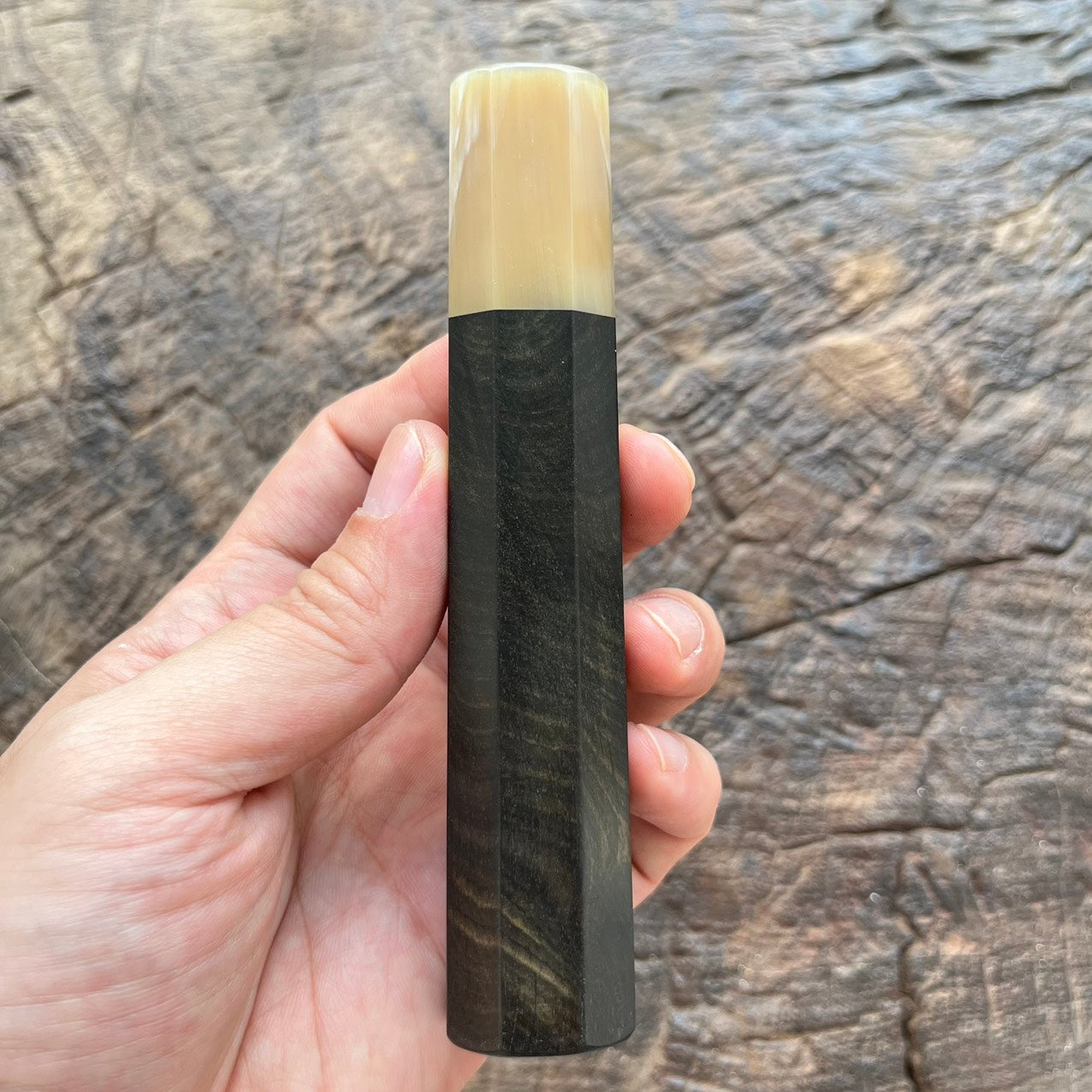 I- 8 Ebony Wa handle with marble horn - 130mm