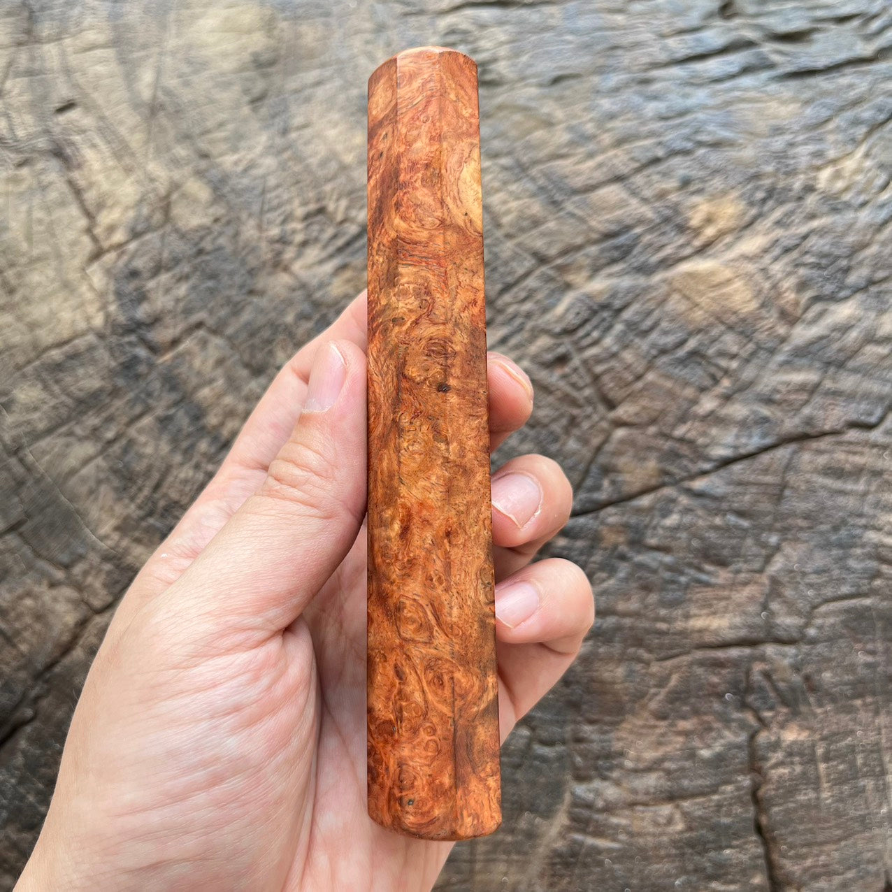 I- 9 Mono Gold Amboyna Burl Wa handle - 140mm