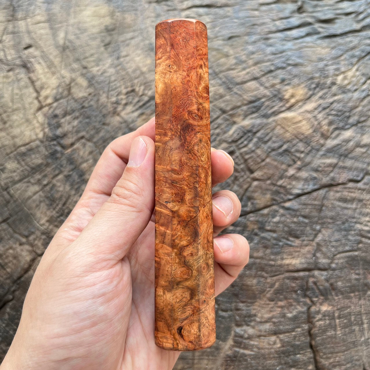 I- 9 Mono Gold Amboyna Burl Wa handle - 140mm