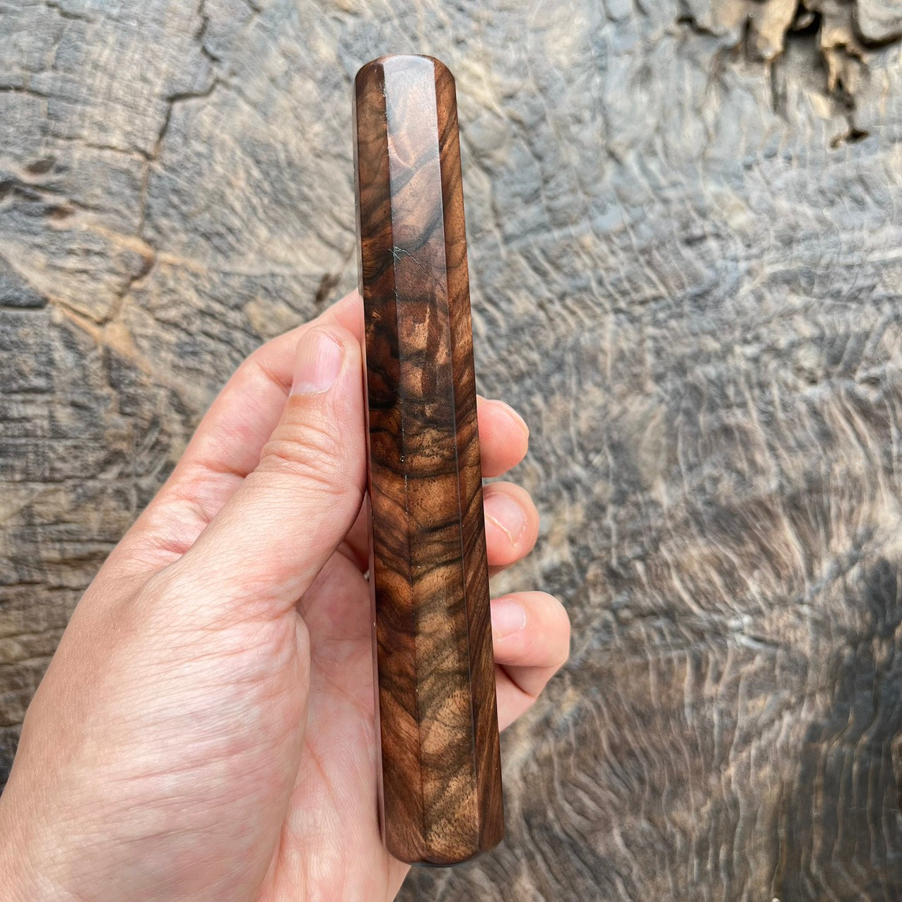 I -Super Rare Mono Cross Grained Ebony Wa handle - 145mm