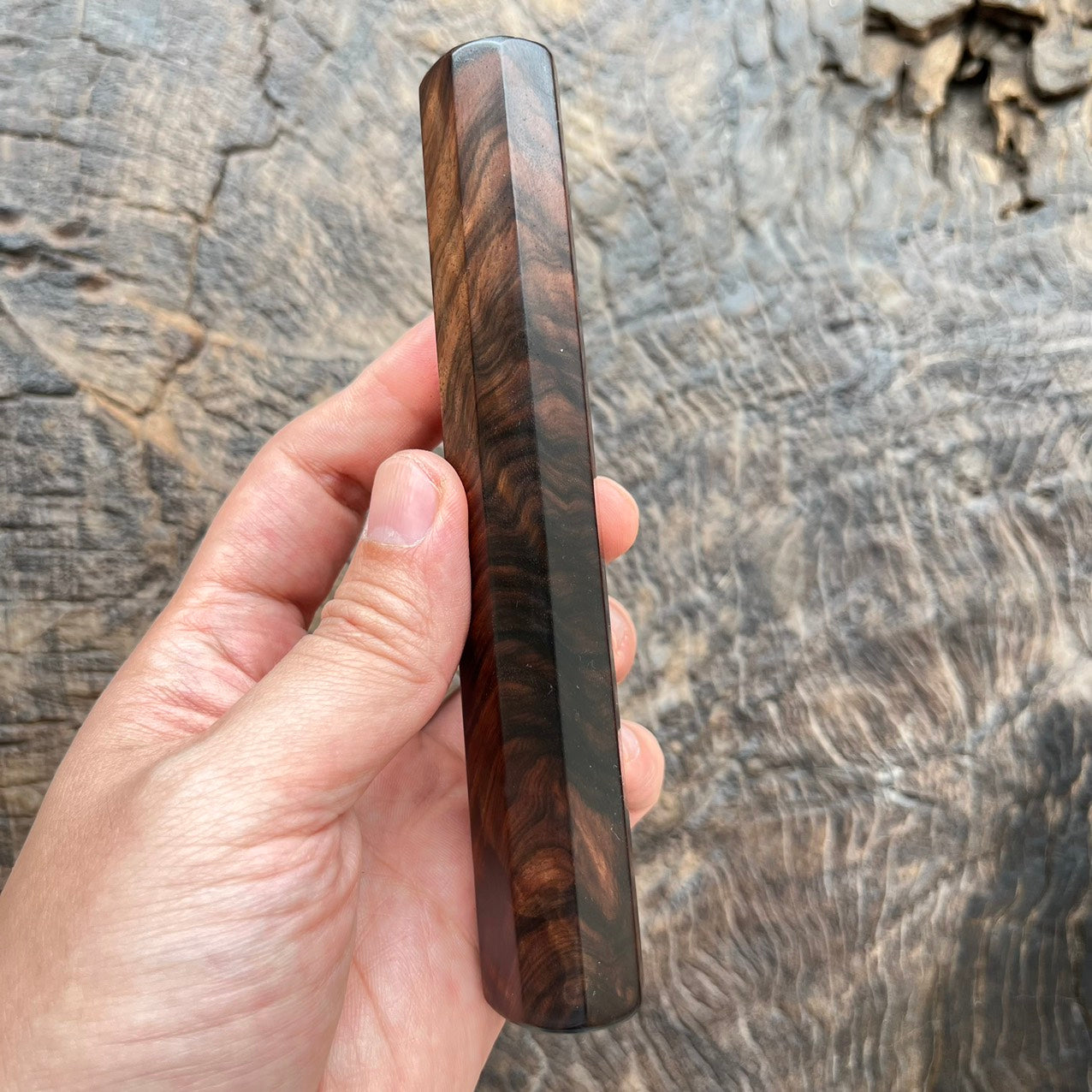 I -Super Rare Mono Cross Grained Ebony Wa handle - 145mm