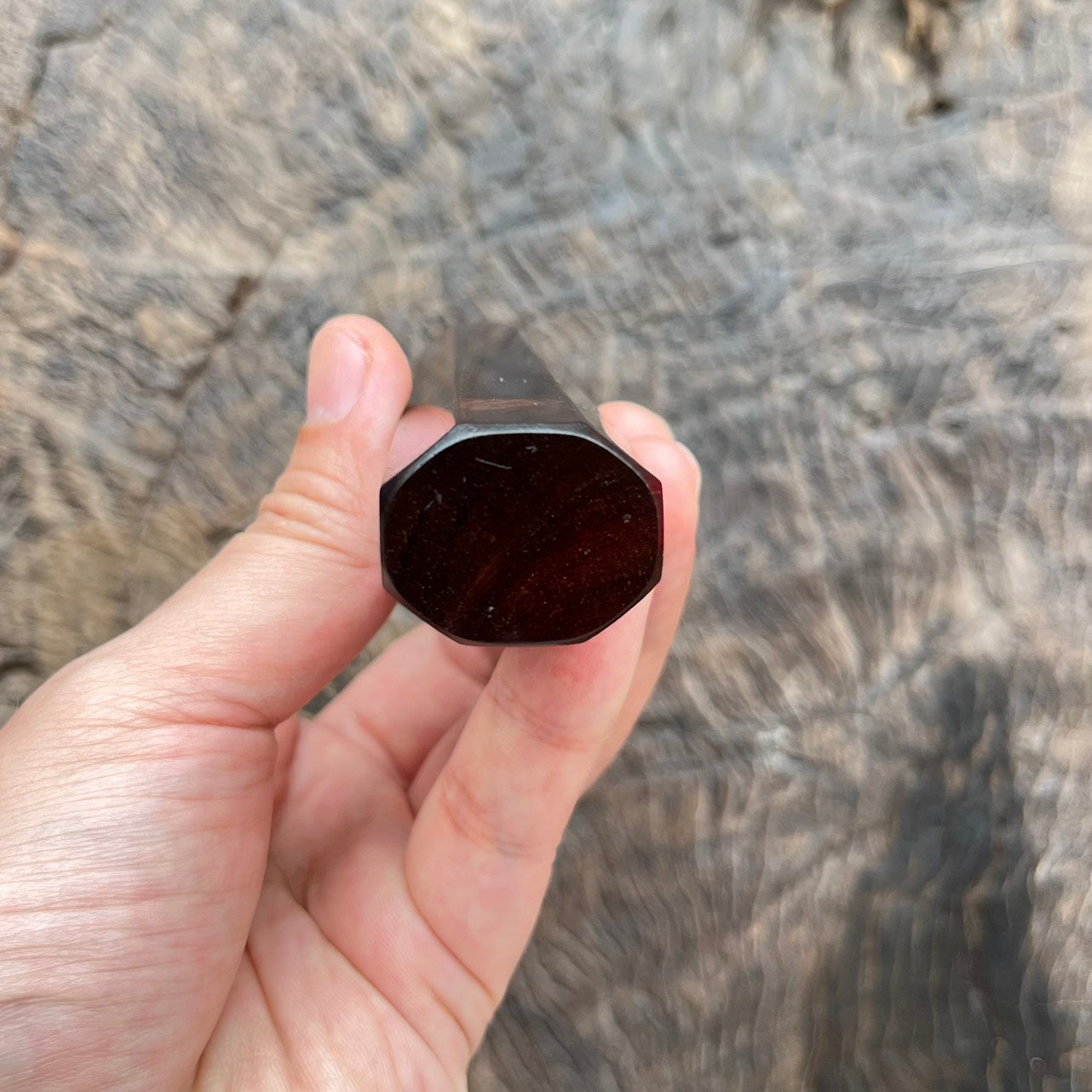 I -Super Rare Mono Cross Grained Ebony Wa handle - 145mm
