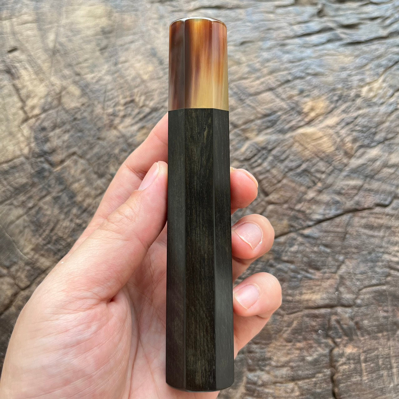 I- 13 Ebony Wa handle with marble horn ferrule- 135mm