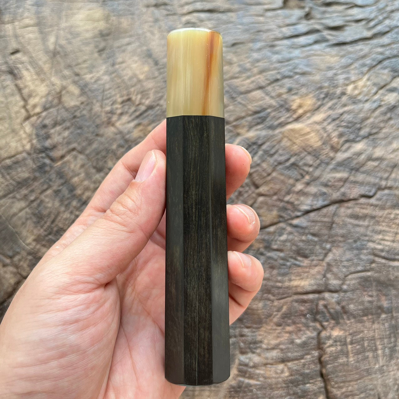 I- 13 Ebony Wa handle with marble horn ferrule- 135mm