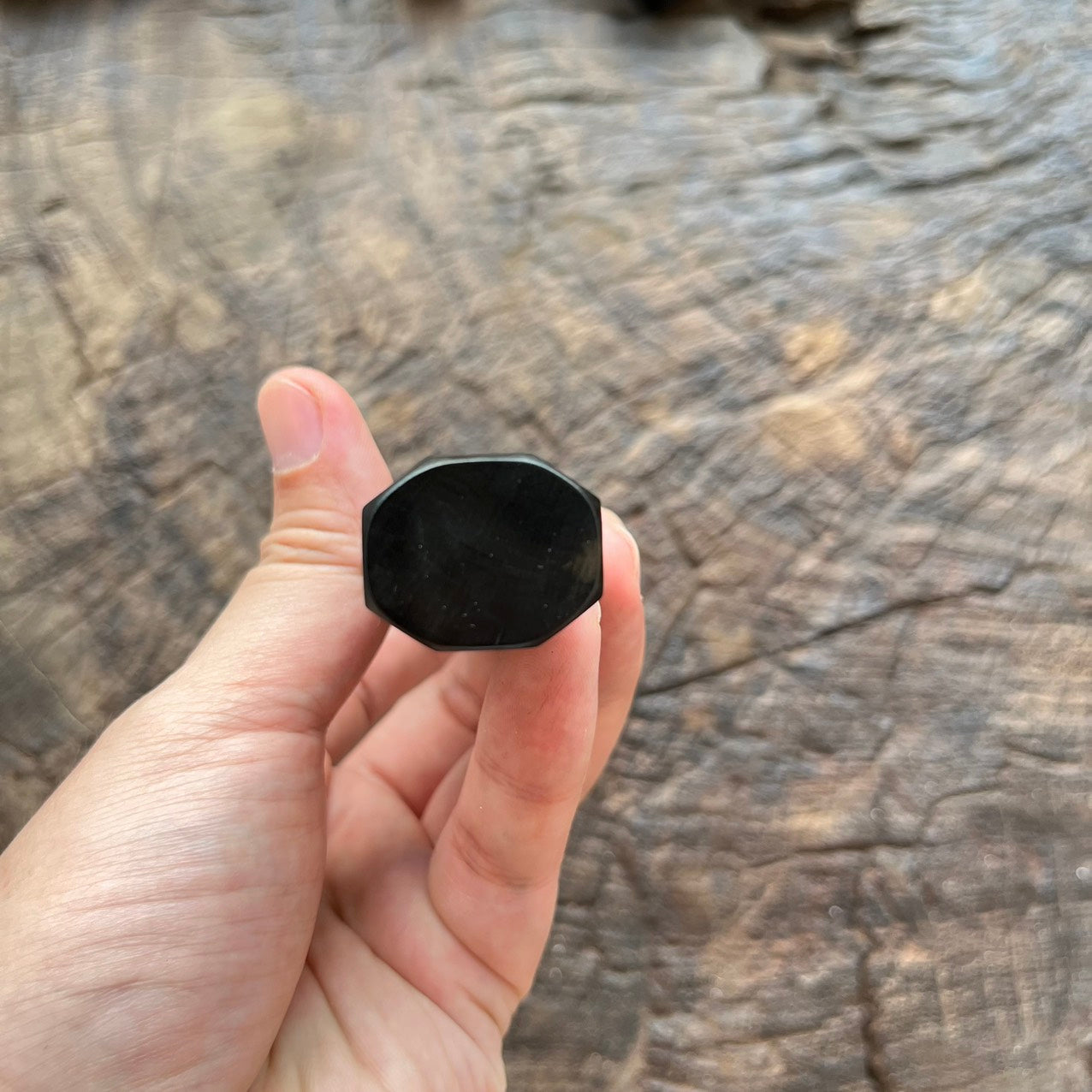 I- 13 Ebony Wa handle with marble horn ferrule- 135mm