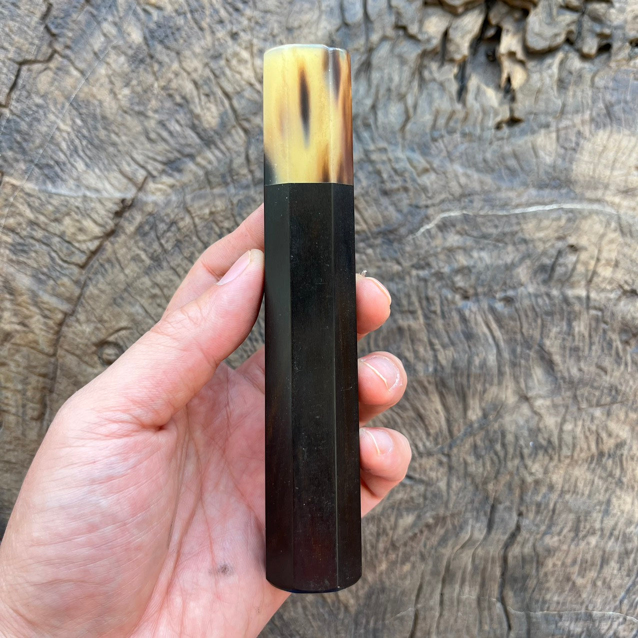 I -12 Ebony Wa handle with marble horn- 145mm