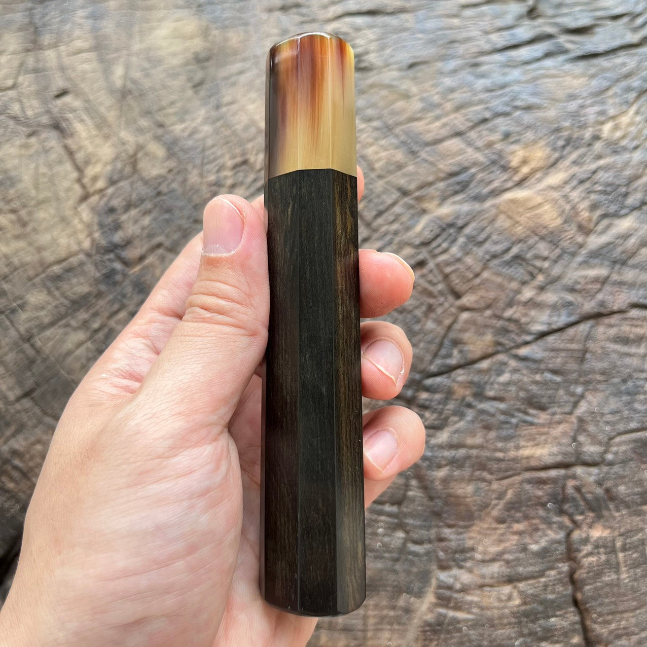 I- 13 Ebony Wa handle with marble horn ferrule- 135mm